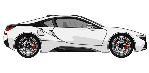 High Detailed White Sport Car You Can Colorize Vector Easily — Stock Vector