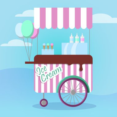 Sokak gıda vektör - dondurma kamyonu