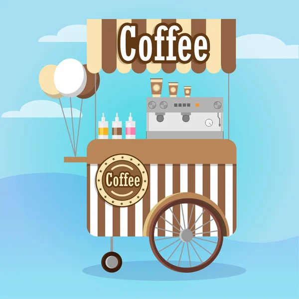 Вектор вуличної їжі - кавоварка — стоковий вектор