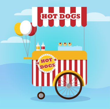 Sokak gıda vektör - sosisli kamyon