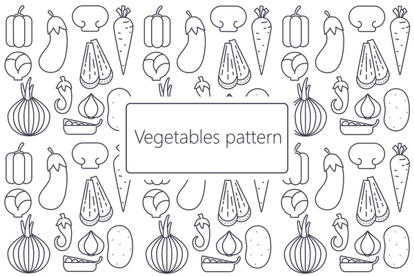 Cartoon groenten patroon platte vector donkere Stockillustratie