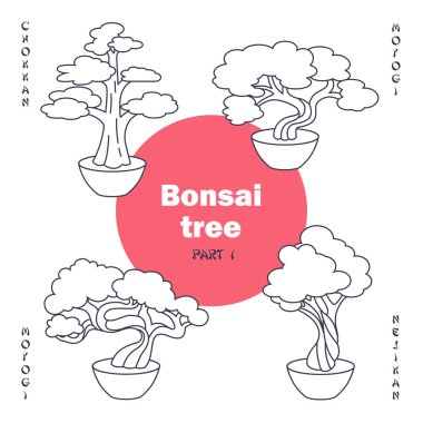Bonsai ağacı vektör - Bölüm 1 ayarla