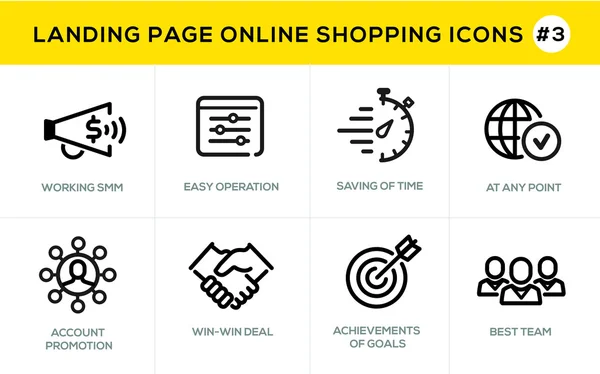 Düz çizgi tasarım kavramı simgeleri online alışveriş, Web sitesi banner ve açılış sayfası için