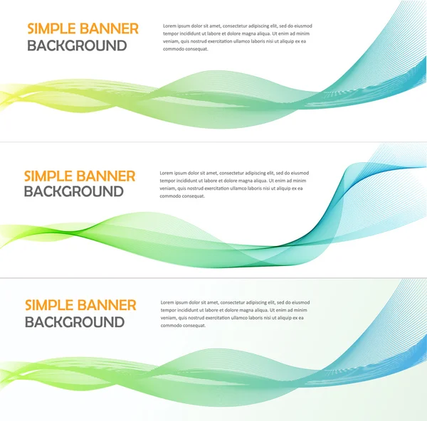 Tres banners absrtact con telas degradadas — Vector de stock