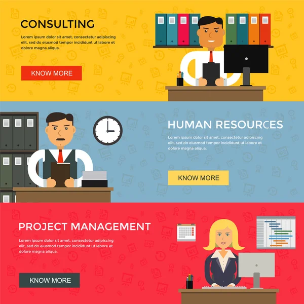 Web-Banner für Unternehmensarbeit, Start-up und Projektmanagement — Stockvektor