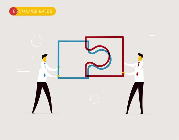 Les hommes d'affaires connectent puzzle . — Image vectorielle