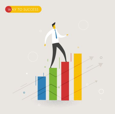 Grafik, kariyer başarısı tırmanma işadamı