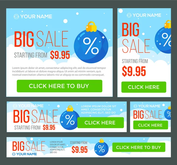 Big, half price and one day sale banners. Vector. — Stock Vector