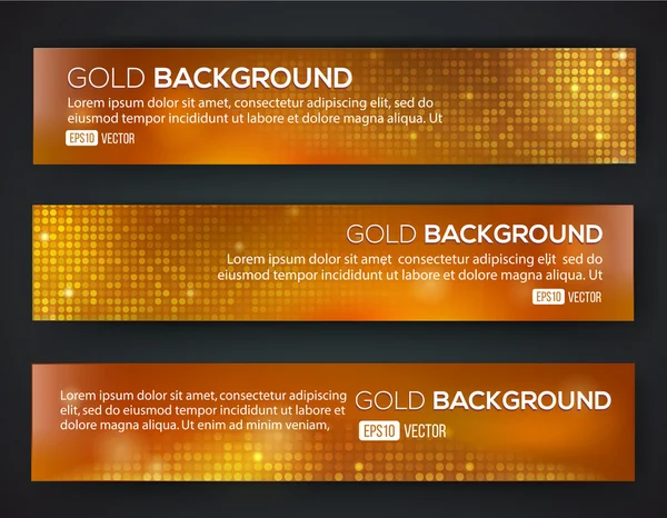Gold sale banner set — Stock Vector