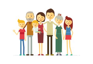 basit tarzı itibariyle aile portresi