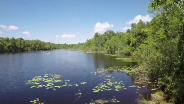 Un río corriendo a través de un cuerpo de agua Video de stock libre de derechos