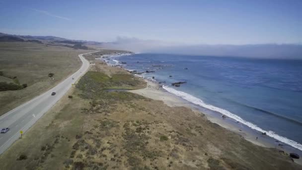 Blick auf einen Strand neben einem Gewässer — Stockvideo