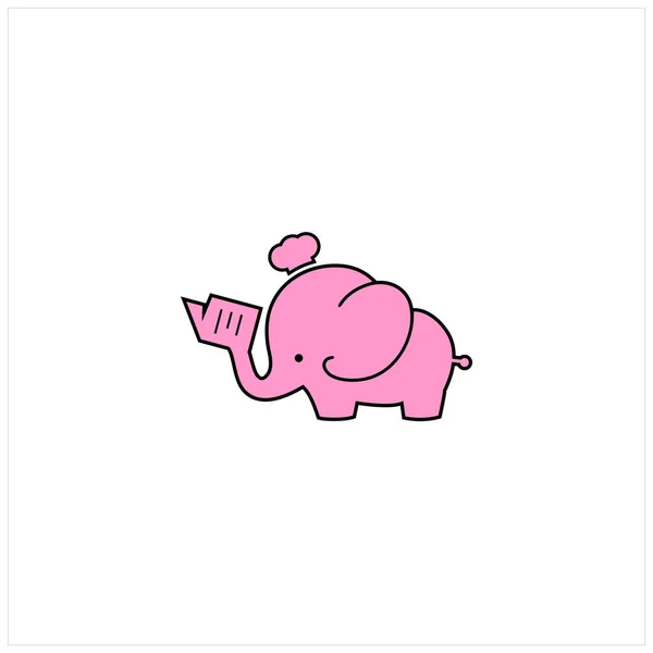 単純な賢い象のロゴデザイングラフィック — ストックベクタ