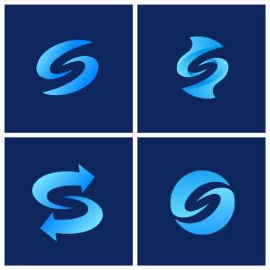 Grafik indirmeli S harfi gerçek kademe logo tasarımı vektör grafiği