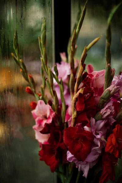 Bouquet Fleurs Iris Rose Réfrigérateur Floral — Photo