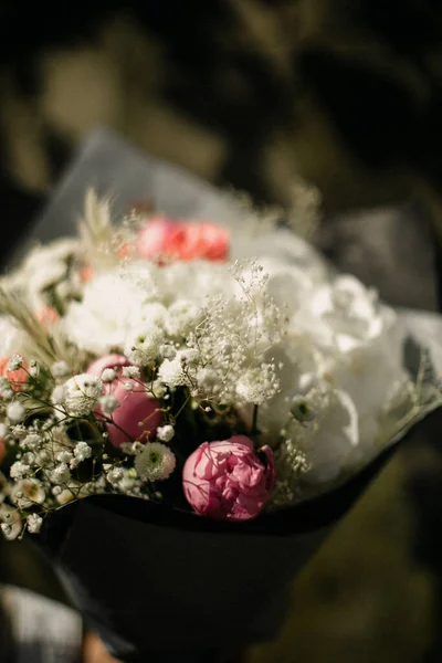 Buquê Floral Rosa Branco — Fotografia de Stock