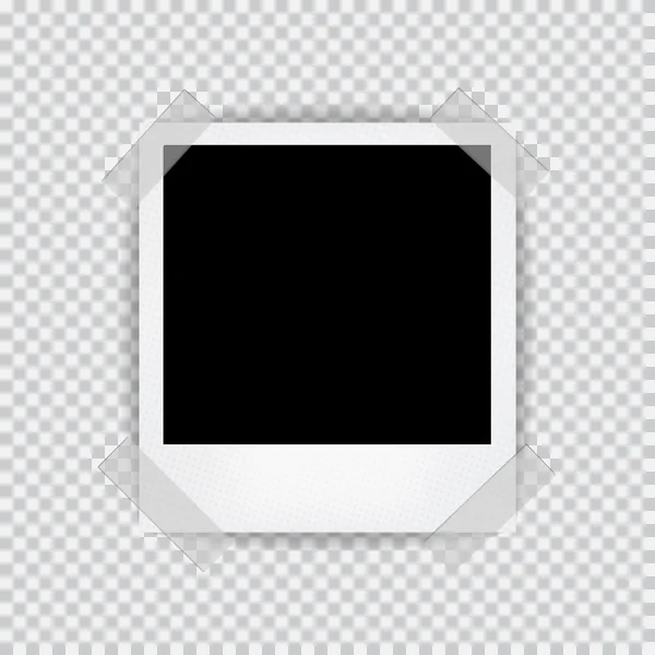 Régi üres reális fénykép test-val kockás fekete fehér háttér átlátszó árnyék — Stock Vector