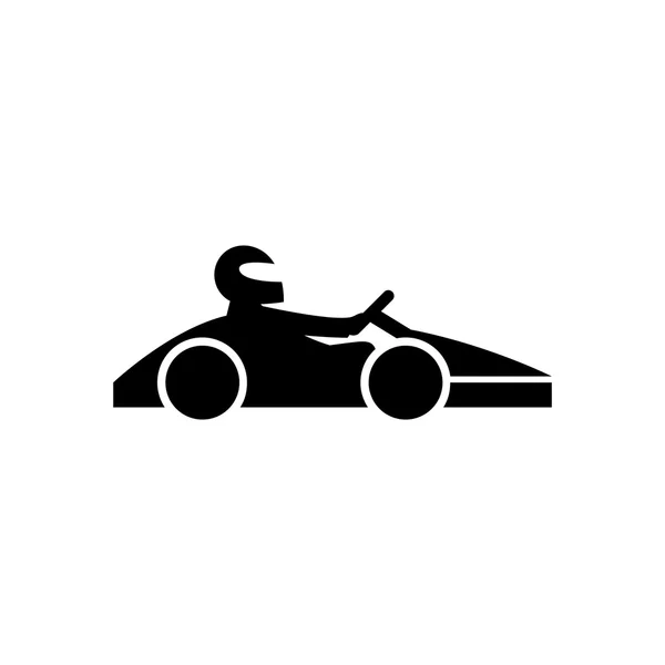 Kart con icono del conductor — Vector de stock