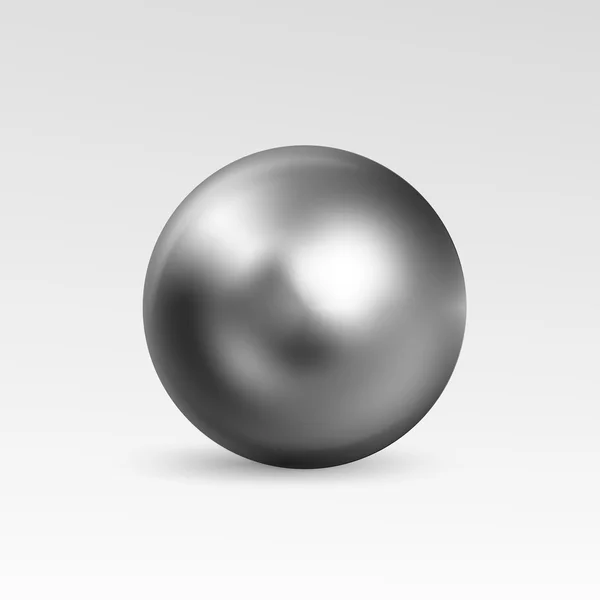 Chrome míč realistické izolovaných na bílém pozadí — Stockový vektor