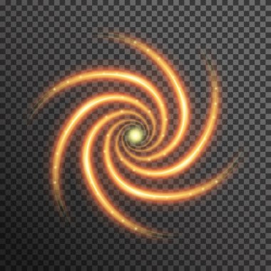 Vektör yangın ışıltı sarmal dalga satır parlak flaş ışıkları uçan ile