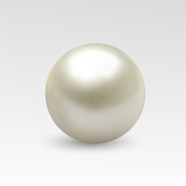 Pearl gerçekçi beyaz arka plan üzerinde izole