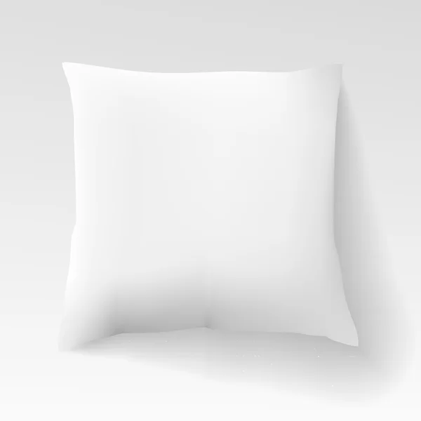 Порожня біла квадратна подушка з тіні. Подушка Векторні ілюстрації ізольовані на світлому фоні — стоковий вектор