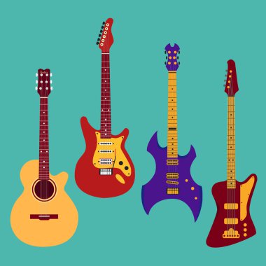 Farklı gitar kümesi. 