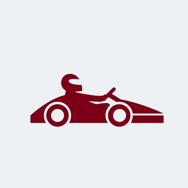 Kart with driver icon — Stock Vector