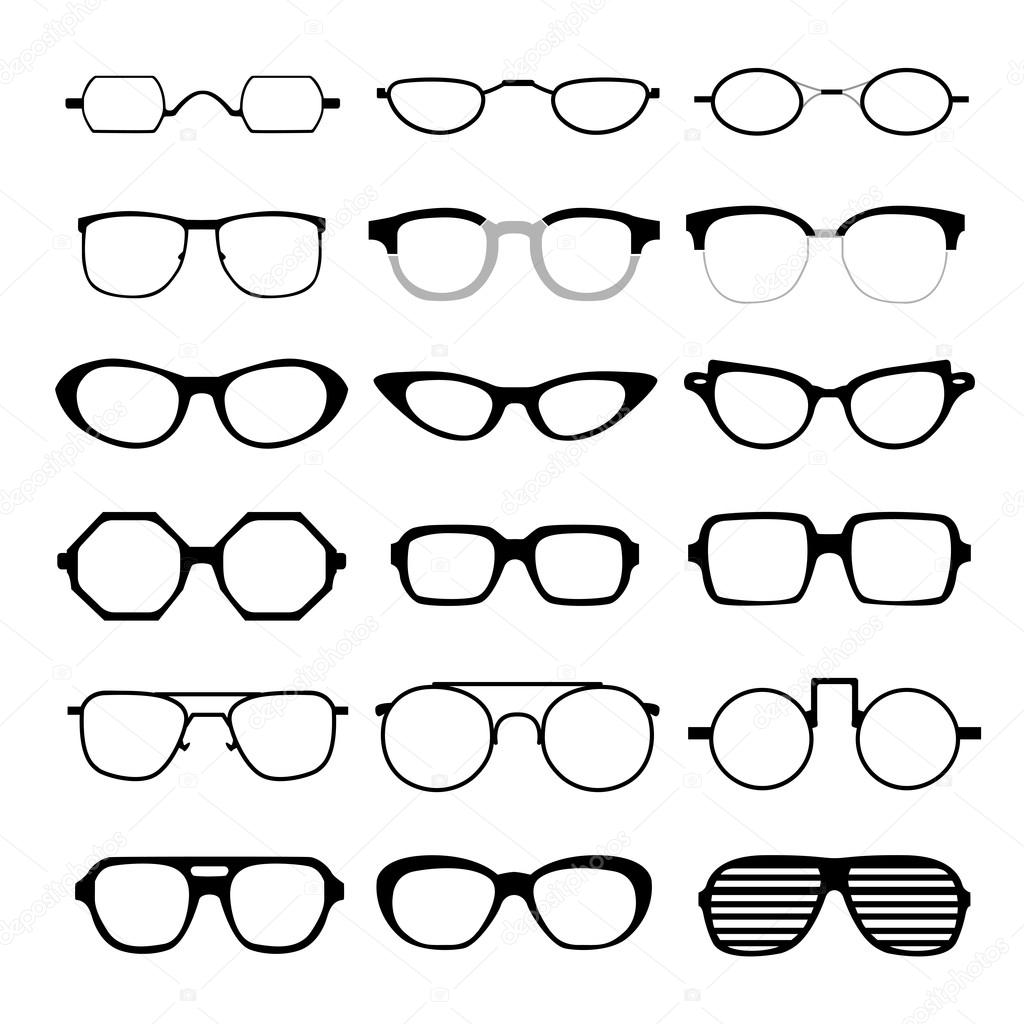 Vector set of different glasses