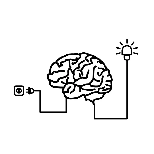 Ícone do cérebro isolado no fundo branco. —  Vetores de Stock