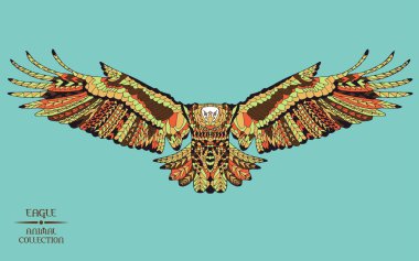 Zentangle kartal stilize. Dövme ya da t-shirt için kroki.
