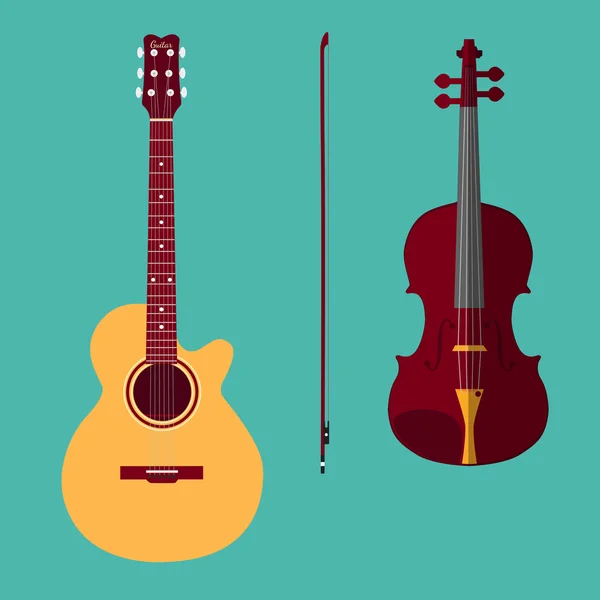 Violín y guitarra 1 — Vector de stock