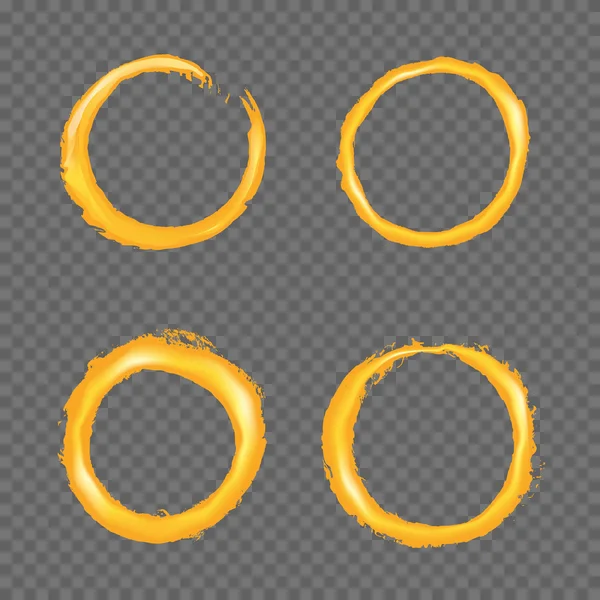 Grunge círculo dorado borde conjunto — Archivo Imágenes Vectoriales