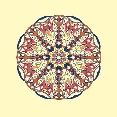 Mandala. Çiçek etnik soyut dekoratif öğeler