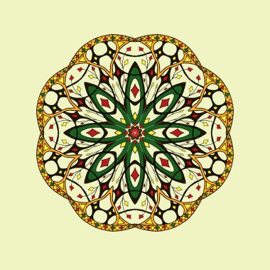 Mandala. Çiçek etnik soyut dekoratif öğeler