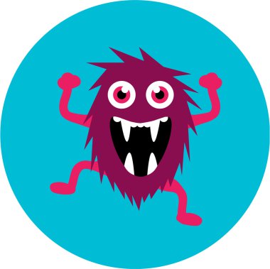 Cartoon cute monster alien. Vector illustration