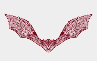 Zentangle stylized bat. Sketch for tattoo or t-shirt.