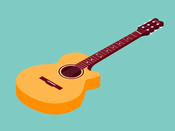 Isometric classical acoustic guitar icon — Stok Vektör