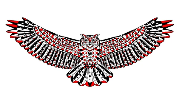 Zentangle kartal baykuş stilize. Dövme ya da t-shirt için kroki.