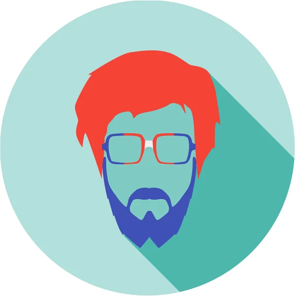 Gafas de máscara de superhéroe, barba, pelo. Icono avatar de estilo plano — Vector de stock