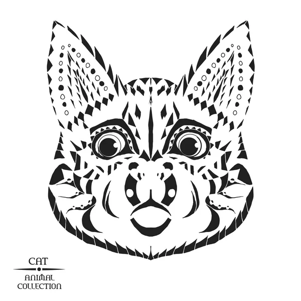 Zentangle stylizované kočka. Skica pro tetování nebo tričko. — Stockový vektor