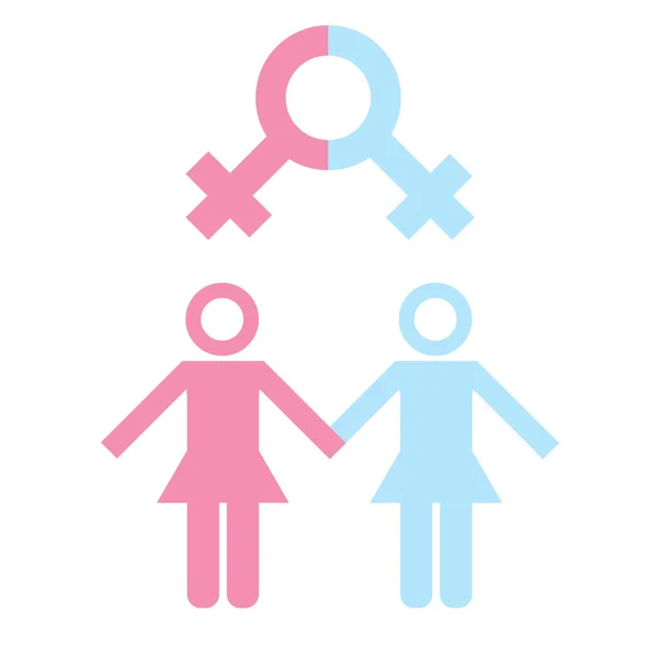 LGBT concept. Icon of gay couple with male marker. Vector illustration on white background. — 스톡 벡터