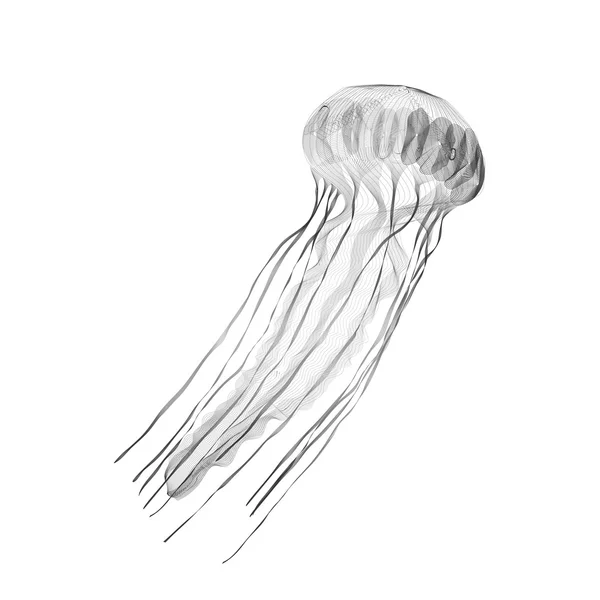 Jellyfish. 3d style vector illustration for print tatto t-shirt. Royalty Free Stock Illustrations