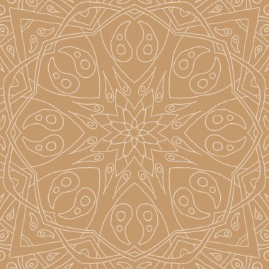 Mandala seamless modeli. Çiçek etnik soyut Dekoratif süsleme