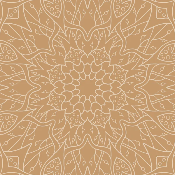 Mandala naadloze patroon. Floral etnische abstracte decoratieve ornament — Stockvector