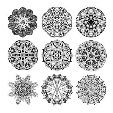 Mandala set. Floral ethnic abstract decorative ornament