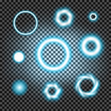 Daireler kareli koyu siyah arka plan üzerinde parlayan ışık patlaması