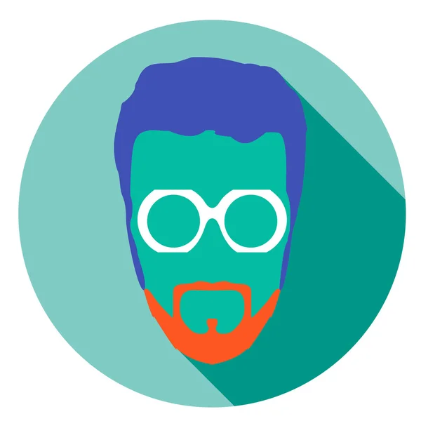 Gafas de máscara de superhéroe, barba, pelo. Icono avatar de estilo plano — Archivo Imágenes Vectoriales