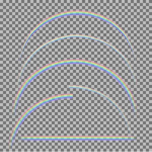 異なる現実的な透明な虹のベクトルを設定 — ストックベクタ