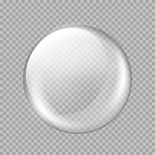 Esfera de vidrio transparente blanco con reflejos y reflejos — Archivo Imágenes Vectoriales